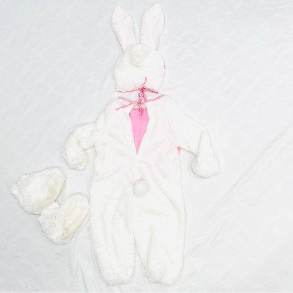 Charades Child Plush White & Pink 2pc Bunny Halloween Easter Cosplay Costume - Picture 8 of 14